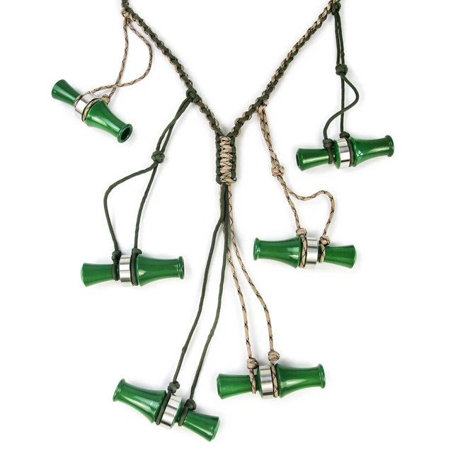 Cordino Con Fischietto Per Caccia Anatre - Paracord Mimetico, 10 Anelli, 55cm - Foto 4