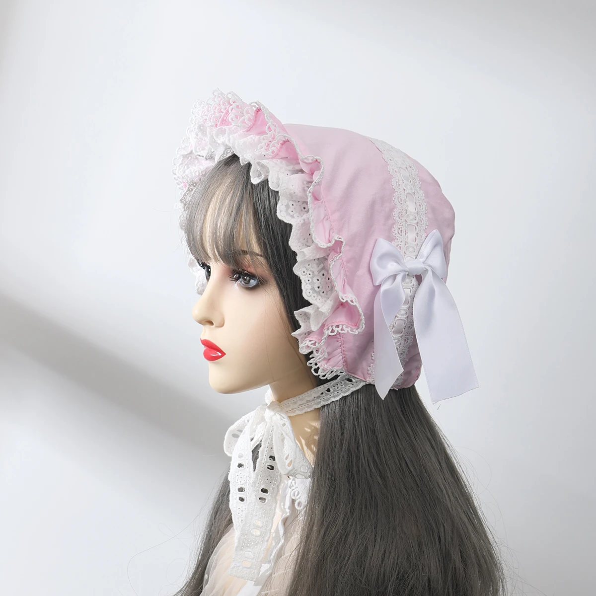 Cosplay Hats Vintage Style Ruffles Bonnet Hat Women Girls Maid Cosplay Mop Hat Pumpkin Cap