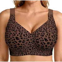 Wireless Seamless Leopard Print Bra No Underwire Push Up Women Lift Bras Full Coverage Plus Size Bralette Daily Wear Soft Bra - Image 5