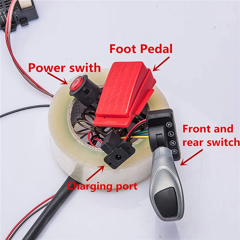 12V DIY modifikovaná vodičů a spínač souprava, s 2.4G Bluetooth daleký ovládání, pro děti elektrický jet na auto příslušenství