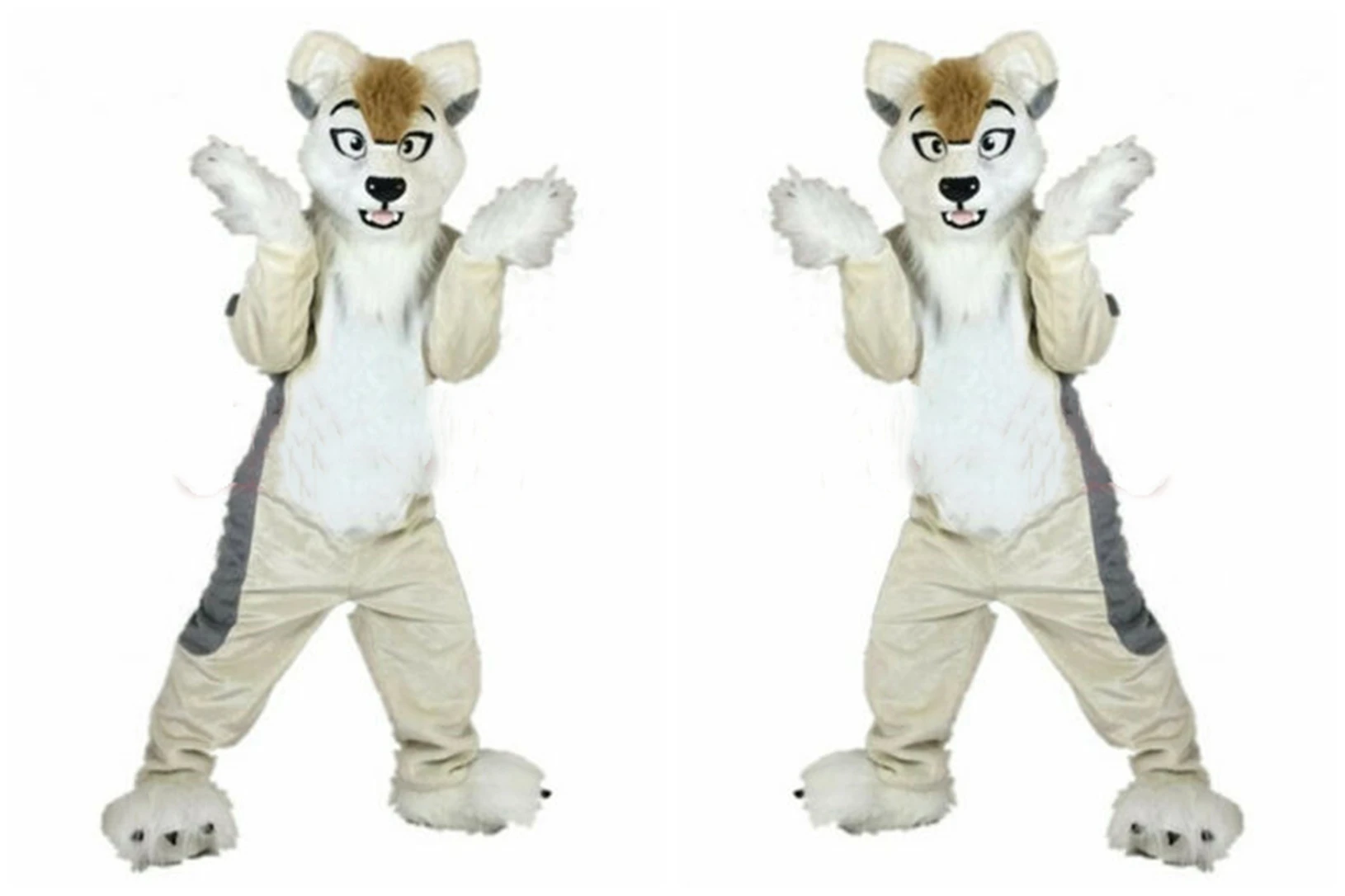 Long Fur Husky Dog Wolf Fox Fursuit Mascot Costume Adult Cartoon Character Cosplay Fancy Dress Halloween Xmas Parade Furry Suits |