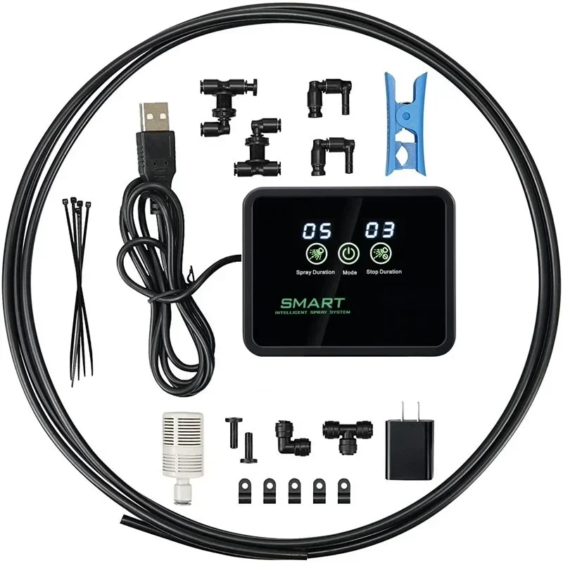 Aquarium Tank Vivarium Box Reptile Egg Incubator Reptile Basking Platform Reptile Intelligent Spray System Mist Rainforest Tank Spray System Kit Sprinkler Control Terrariums Humidifier Electronic Timer