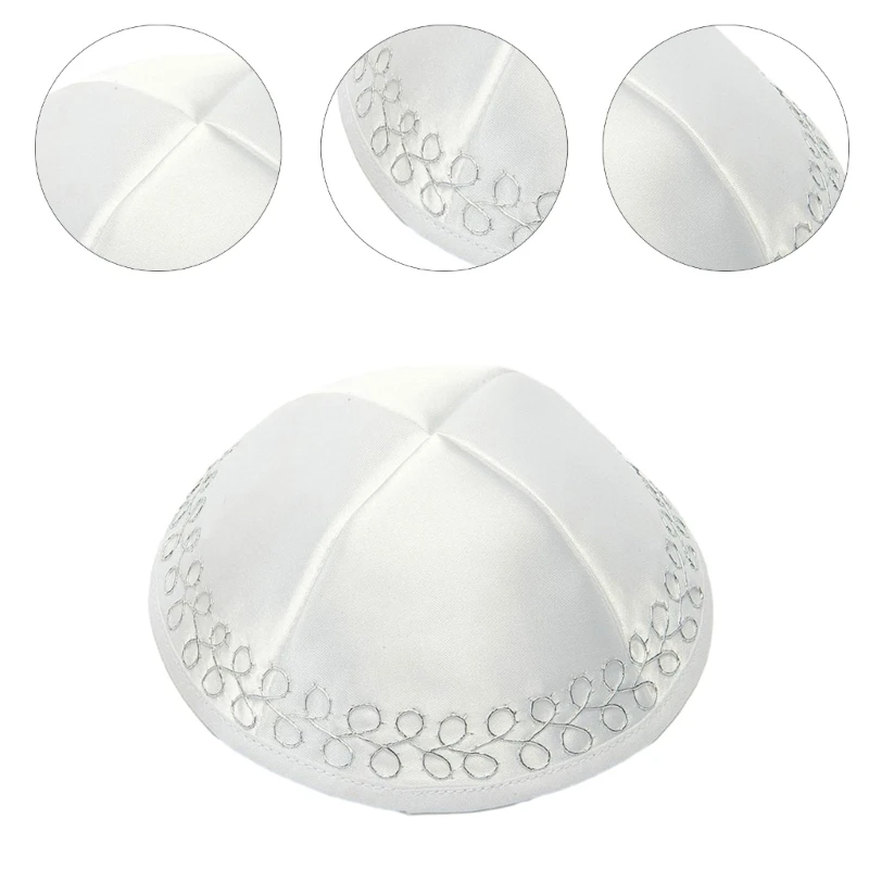 

Embroidery Jewish Hat for Adult Breathable Israel National Kippah Hat Yarmulke Hat Skull Traditional Jewish Kippah