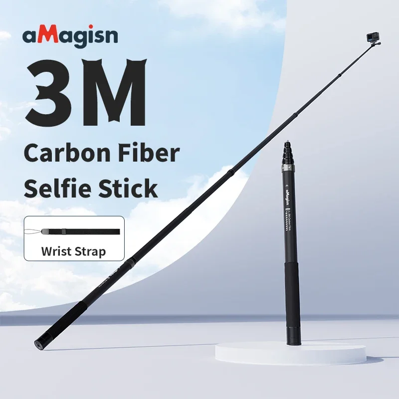 Selfie Stick Tripod Selfie Stick Sports Camera Selfie Stick Cell Phone Selfie Stick Smartphone Selfie Stick Phone Selfie Tripod 3M Carbon Fiber Selfie Stick for Insta360 Aluminum Alloy Selfie Stick for aMagisn GoPro DJI Extension rod accessories