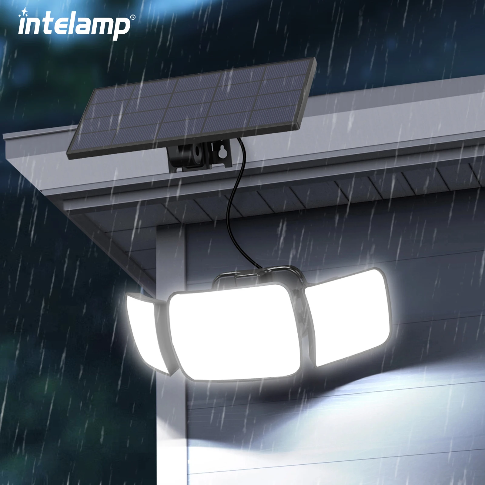 

intelamp Solar Outdoor Light Motion Sensor Waterproof Bright Wall Street Lamp For Garden Yard Path Garage Stairs Porch