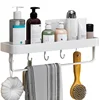 Aluminum Bathroom Storage Shelf Wall Mounted Shower Storage Rack White Organizer Corner Shelves Toilet Shampoo Cosmetics Holder 5