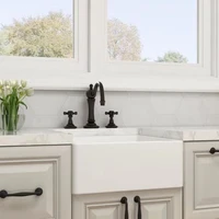 Farmhouse Sink Deep Single Bowl White Ceramic Porcelain Fireclay Apron-Front Kitchen Farm House Sink 1