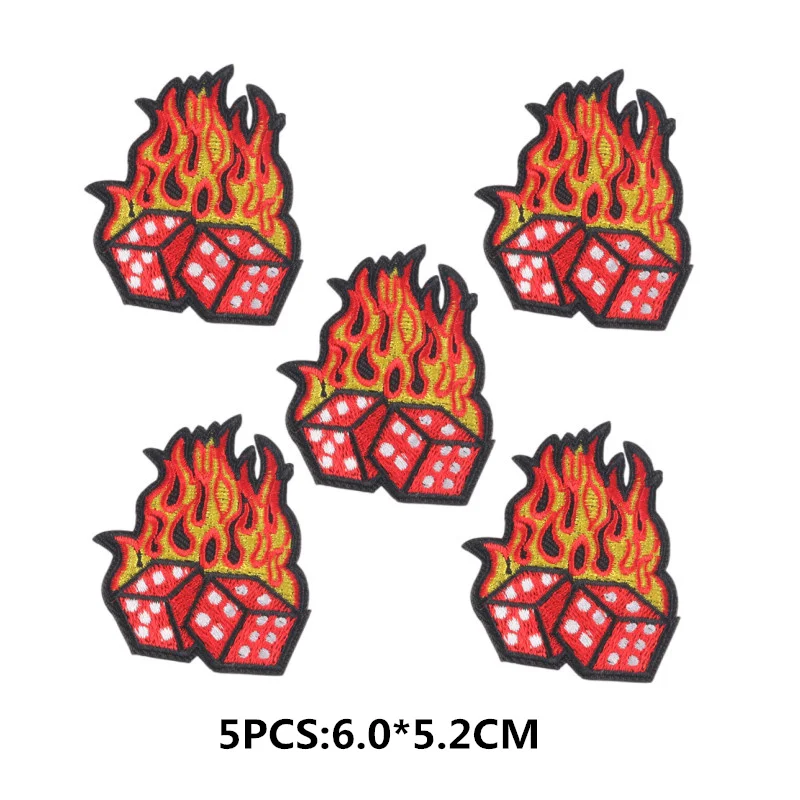 5 Teile/los Punk Schädel Eisen auf Patches Auf Kleidung Musik Patches Bestickt Patches Für Kleidung Abzeichen Aufkleber DIY – Detail 15