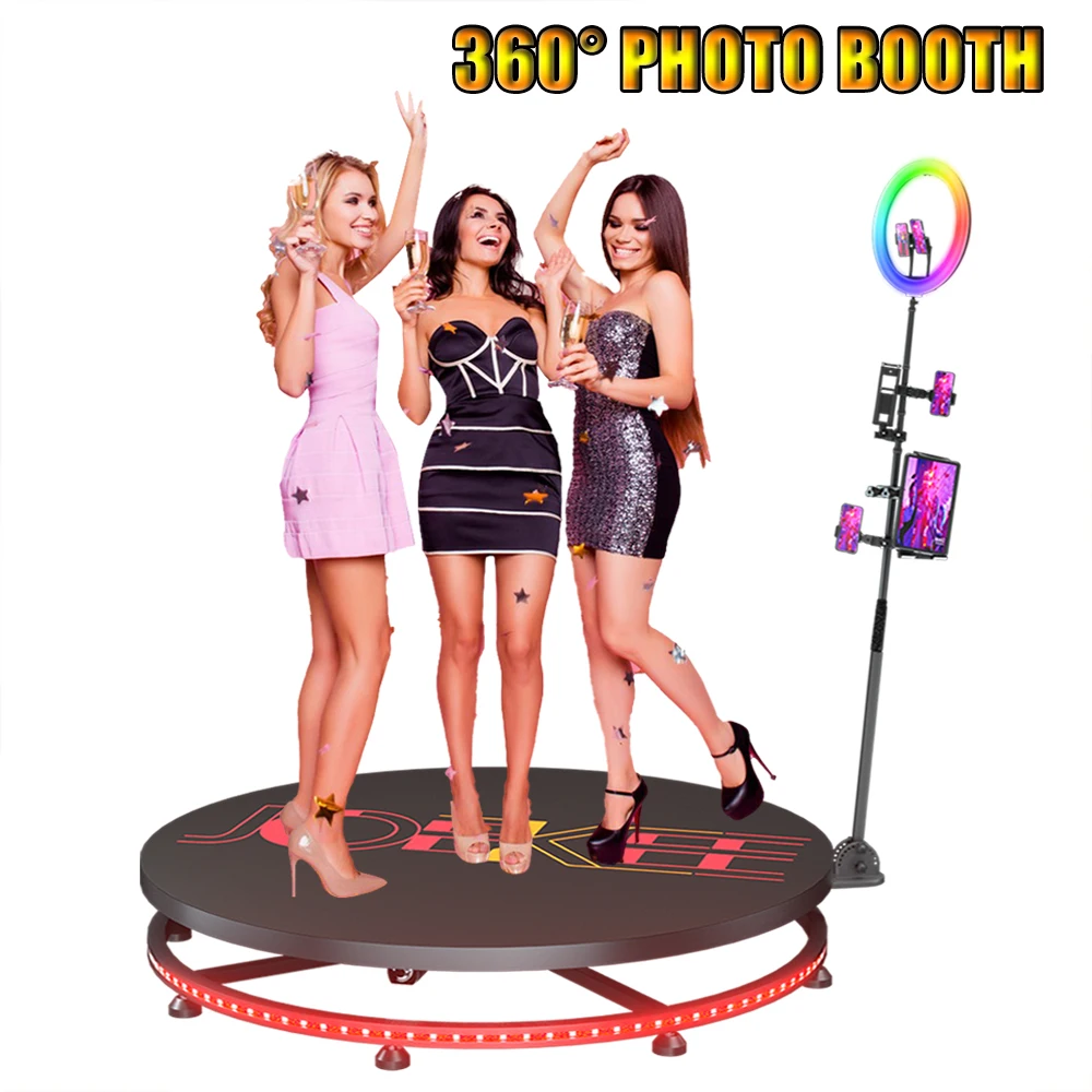 360 사진 부스 자동 360 부스, 비디오 이벤트 360 부스 회전 기계 100, 115cm 파티 웨딩 사진 부스, 360 도