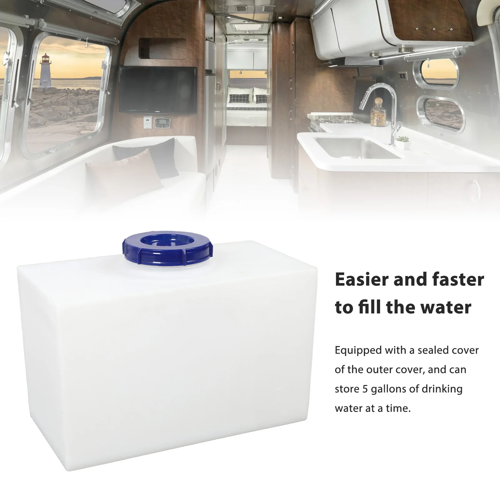 20,47 X 13,39 X 5,51 pollici Deposo dell'acqua per camper LLDPE