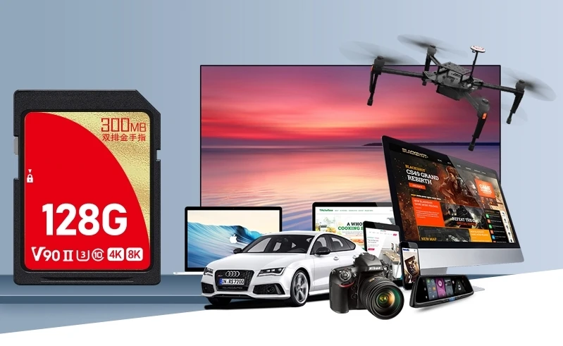 SD ī V90 U3 C10 32GB 64GB 128GB 256GB ī޶ ޸ ī UHS II 300MB  4K 8K  Ȳ հ