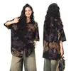 All Match Loose Beachwear Shirts Men V-neck Button Up Women Flower Blouse Y2K Lapel Short Sleeve Shirts Men Women