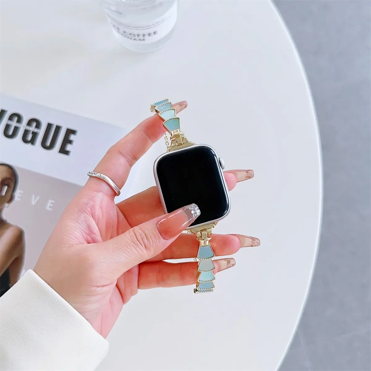 Uhrenarmband für Iwatch 42/44/45/46/49 mm 38/40/41 mm Metall-Mode-Uhrenarmband für Uhrenserie Ultra2 Serie 10/9/8/7/6/5/4/3/2/1_voghion.com