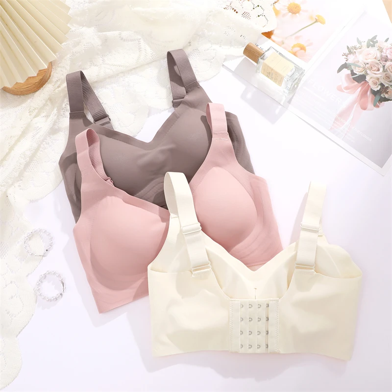 Seamless Underwear For Women Large Breasts Bras Sexy Padded Push-up Bralette Female Soft Support Sports Brassiere Intimates