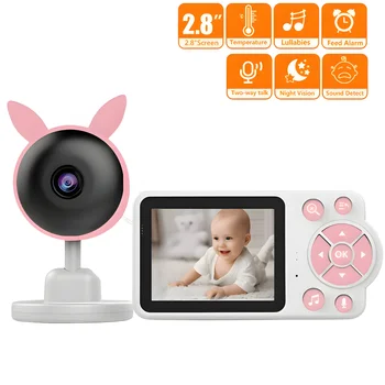 2.8 Inch Wireless Video Baby Monitor 8 Lullabies Night Vision Temperature Monitoring Security Bebe Kids Nanny Camera Babysitter