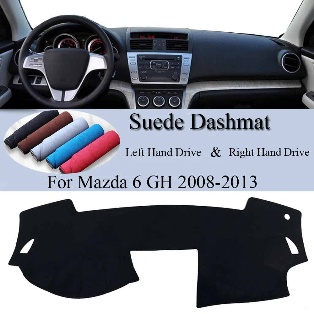 Suede Leather Dashmat Dash Mat Cover Dashboard Pad Anti-sun Carpet Car Styling Accessory for Mazda 6 2008-2013 GH Atenza Wagon