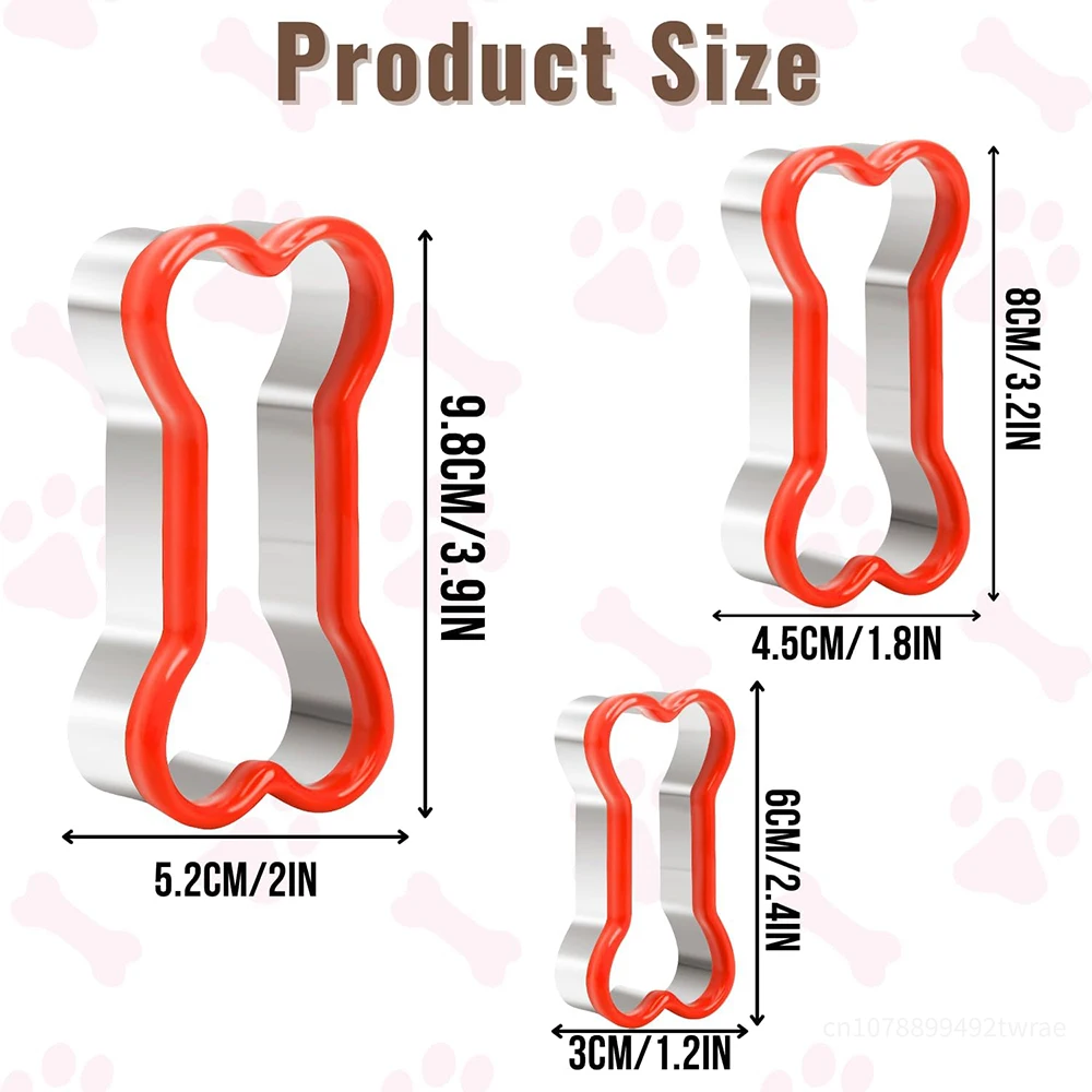 Cookie Cutter,Baking Mold,Cookie Mould,Cookie Printing Mold,Baking Decorating Tools,Cookie Maker Press Kit,Pastry Cutter 3Pcs Dog Bone Cookie Cutters Set