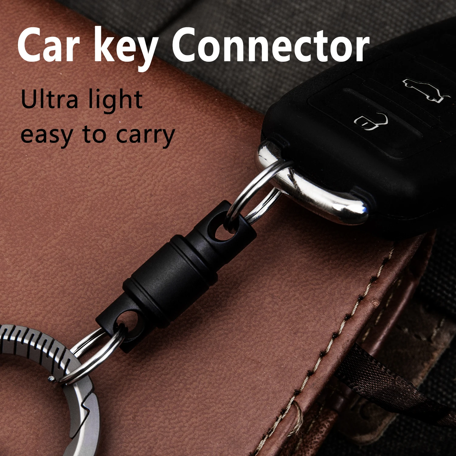 Sleek Titanium Quick Release Keychain - Mini Rotary Buckle & Stainless Steel Keyring EDC Tool