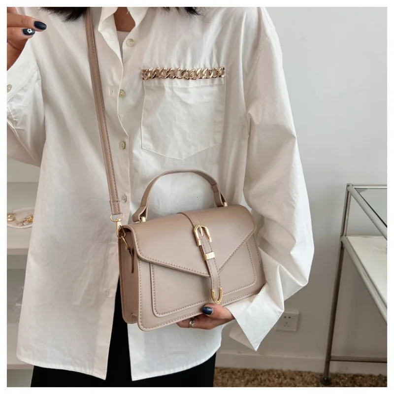 Minimalist Women's Crossbody Bag With Top Handle And Flap Design_voghion.com