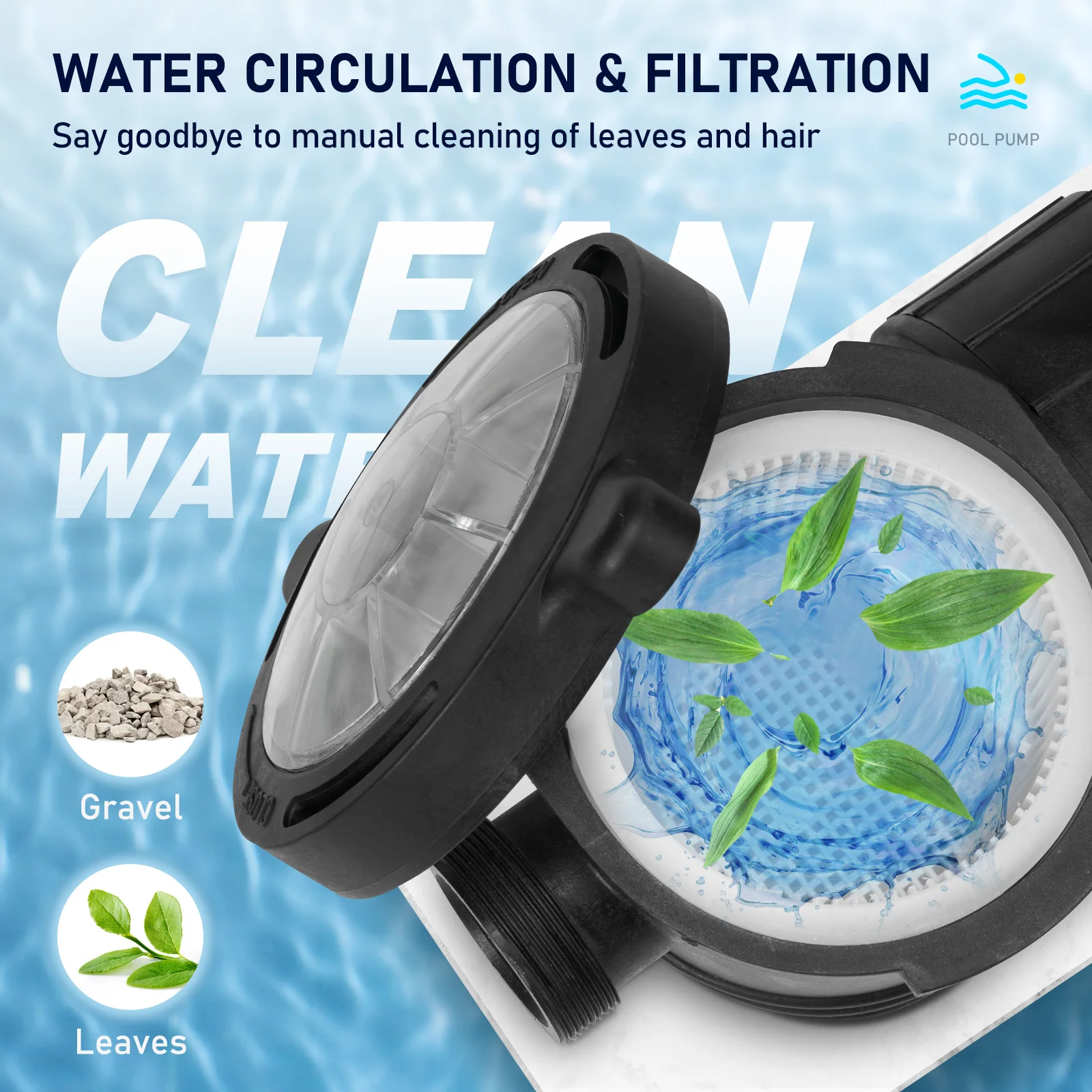VEVOR Swimming Pool Pump 1.5HP/2.0HP Single/Dual Speed Pumps for Above Ground Pool with Strainer Filter Basket ETL Certification