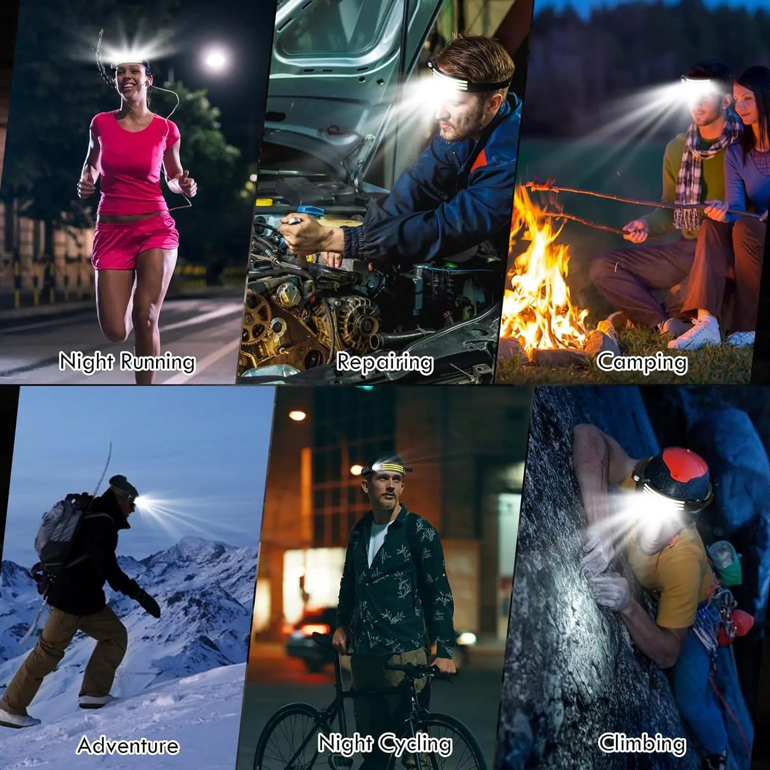 USB Rechargeable COB LED Headlamp 6