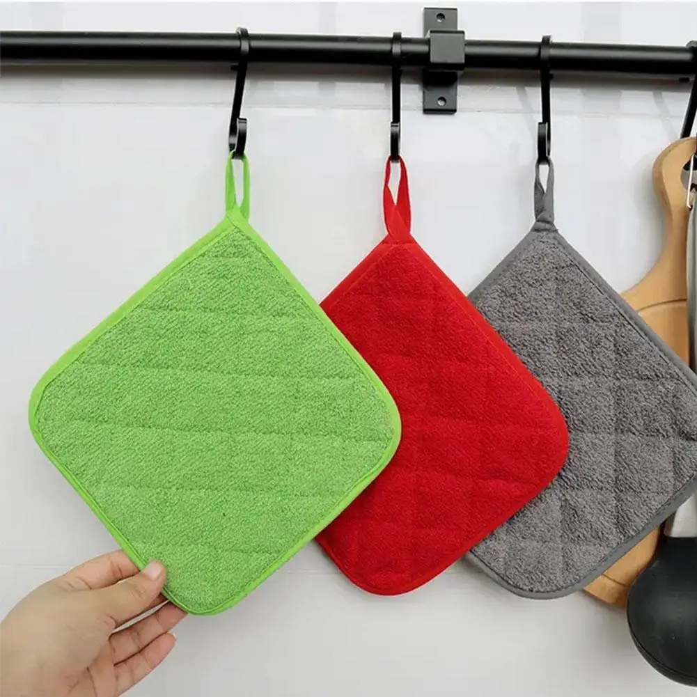 Cotton Mat Cooking Microwave Coaster Baking Dii Mint Kitchen Oven Mitts Tool Bbq Accessories Potholder Terry Holders Gloves H0e9