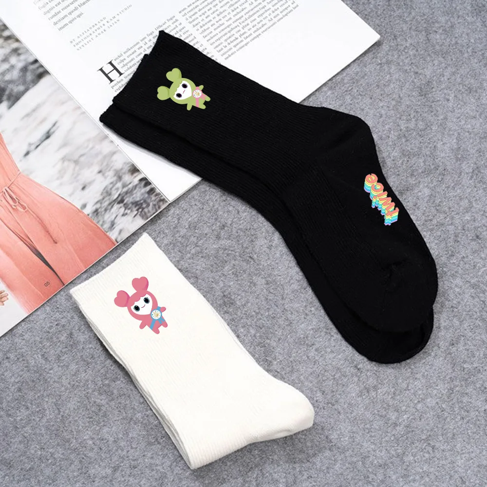 Twice Loverlys Stockings Momo Sana Cartoon Print Pure Cotton Breathable Socks Tzuyu DaHyun Clothing Accessories For Teenager