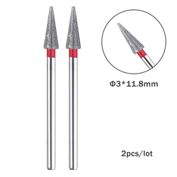 Premium Flame Diamond Nail Drill Bits - 2pcs Set for Manicure and Cuticle Care (TP-857)