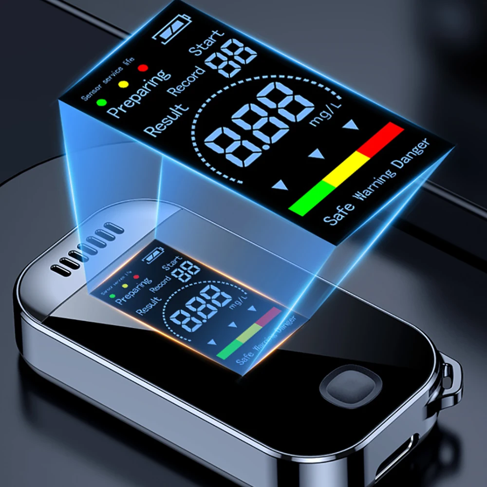 Mini Convenient Alcohol Detection Non-contact Blowing Drunk Digital Color Screen Instrument Driving Sensitive Measuring Detector