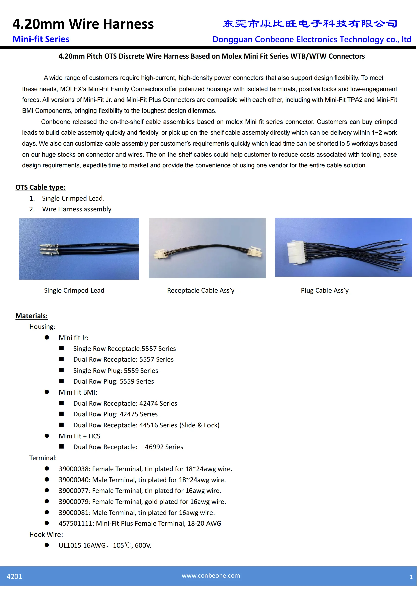 39012185 Kabelbaum, MOLEX MINI FIT 4,2 mm Rastermaß OTS-Kabel, 39-01-2185, 18P, 5557-18R-210 mit Leitungen, serienmäßig – Detail 2