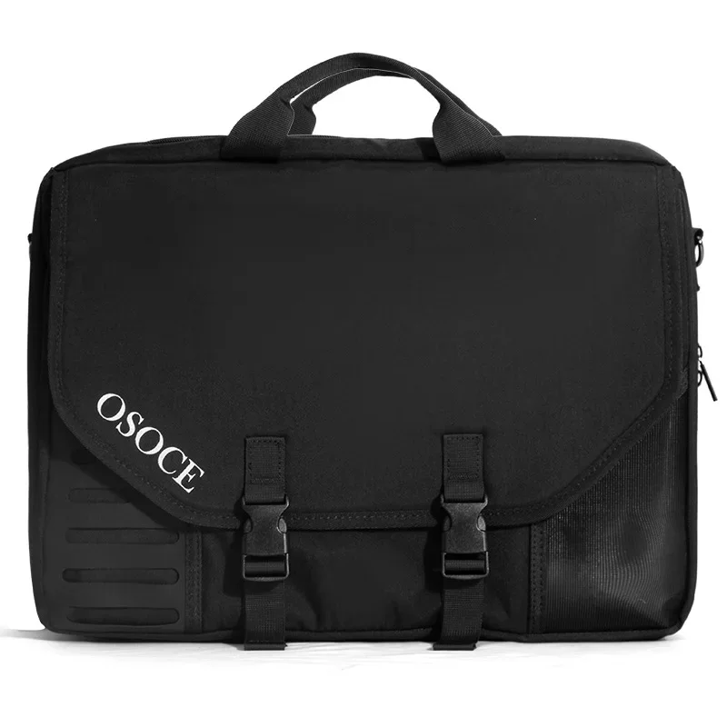 

OSOCE men's solid color simple computer backpack waterproof scratch resistant multi-functional travel bag