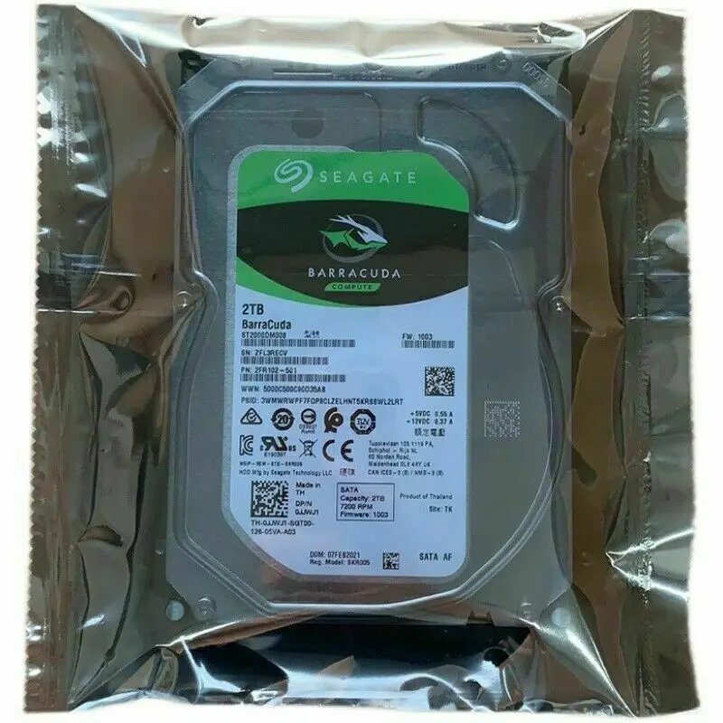 Seagate 2TB 3.5'' Desktop HDD Internal Hard Disk Drive 7200RPM SATA 6Gb/s for Computer ST2000DM008