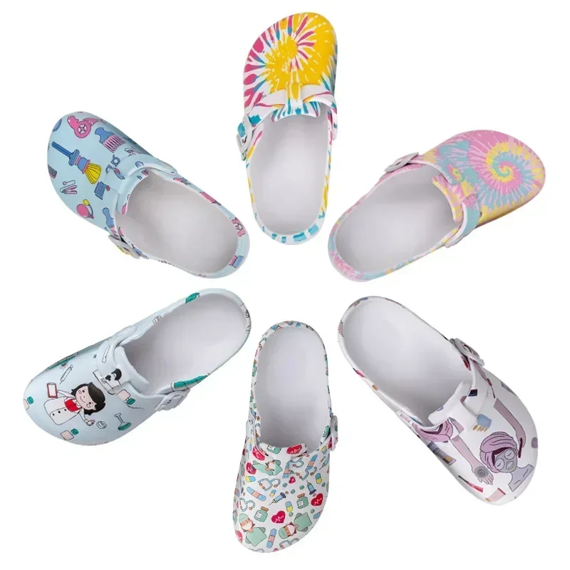 New-Cute-Medicos-Shoes-Printing-Nurse-Scrub-Clogs-Hospital-Work-Shoes ...