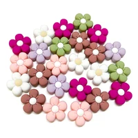 10pcs Silicone Flower Bead BPA Free Teething Infant Chewable Dummy Necklace Pacifier Toy Accessories 1