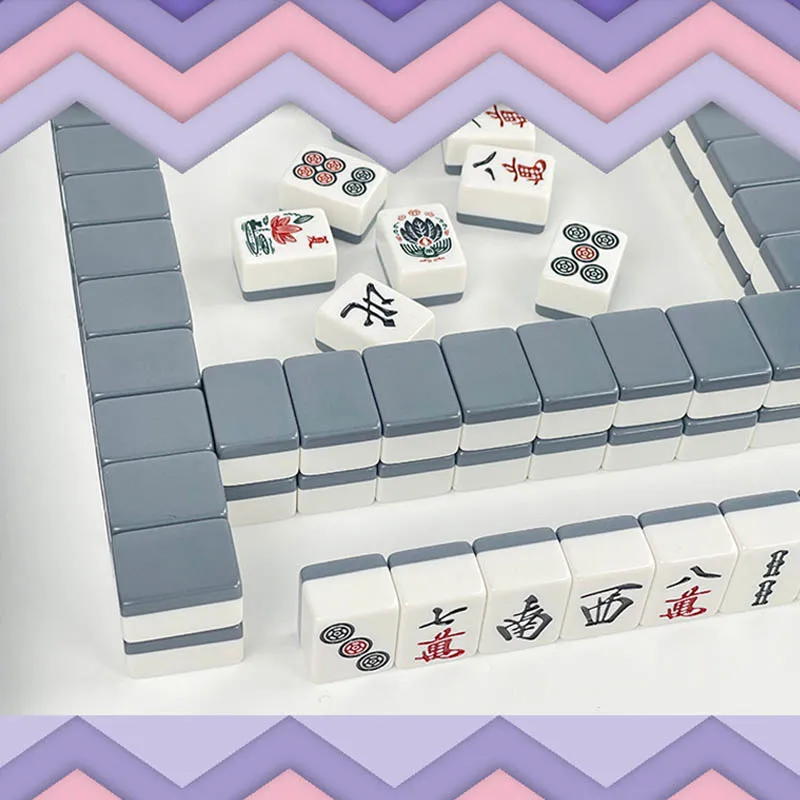 148 PCS 일본 마작 세트, 높이 28mm 가족 테이블 게임, 여행 휴대용 손 문지르기 작은 마작 게임