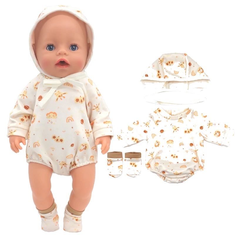 Doll Winter Clothes Fits for 17 Inch Baby Doll Kitty Outfit Set for 40cm Reborn Baby Doll Coat Hoodie Suit for Toy Wear