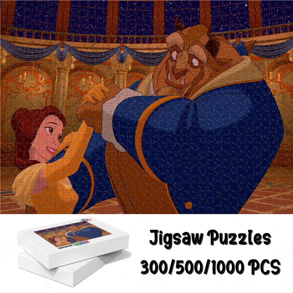 Disney Belle Princess Diy Large Puzzle Game Toys Gift Cartoon Series Jigsaw Puzzles Beauty and The Beast Disney Dance Kids Toys disney lingna belle s new luxury backpack brand original women s backpack 3d cartoon fashion girls school bag large capacity