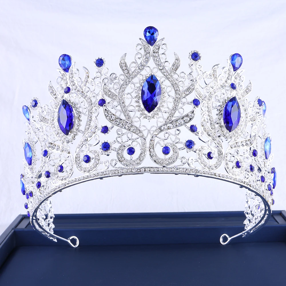 Upscale Crystal Gem Crown ornaments Fashionable Noble Banquet Wedding Women's hair accessories