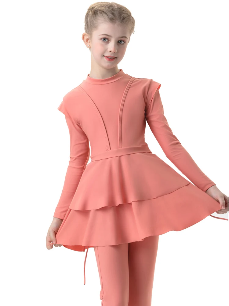 Children Burkini Muslim Swimwear Borkini Swimming Wear Hijab Girls Long Sleeve Swimsuit Islamic Clothing Modest Bathing Suit