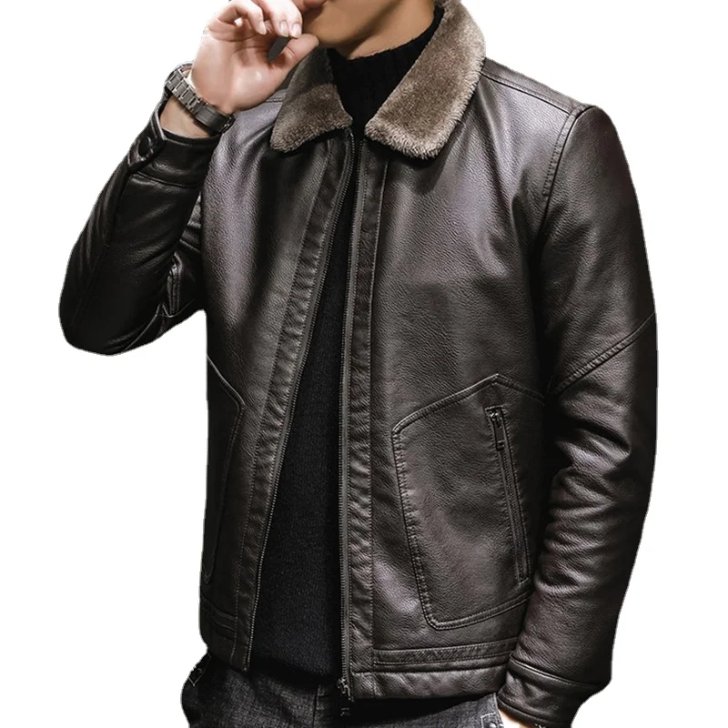 New Thick Leather \u0026 Suede Jacket Mens 