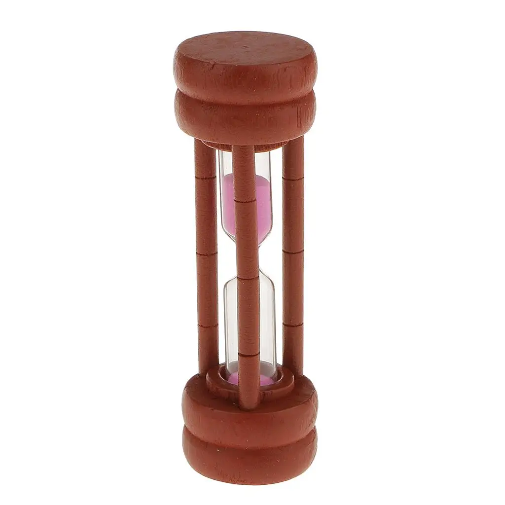 Maroon Wood Sandglass Timer Brushing Special Needs Therapy Math Exercising Hourglass 1,2,3,5 Minutes 3