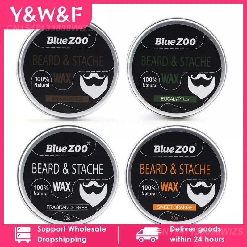 

30g Men's Facial Beard Wax Beard Cream Natural Oil Conditioner Beard Care Moustache Wax Men Grooming Smooth Beard Styling TSLM1