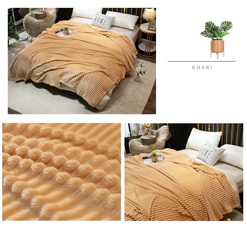 Premium Fleece Bedspread - Single Size Flannel Throw Blankets - Ultra-Soft Coral Fleece