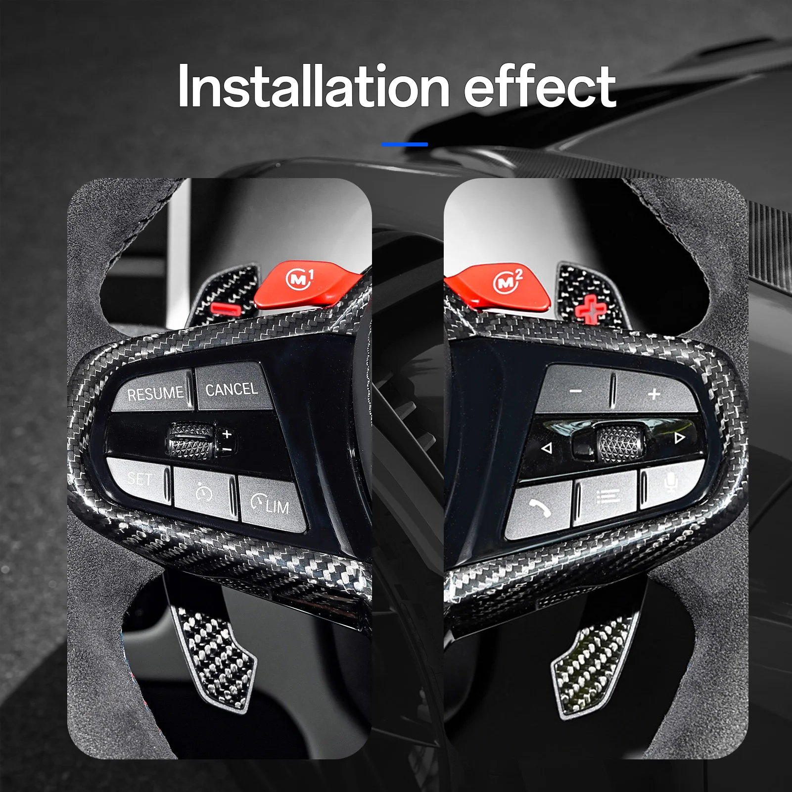 탄소 섬유 시프트 패들, BMW M 스포츠 스타일에 적합, G20, G30, G01, G05, F10, F30, 1, 2, 3, 4, 5, 6, 7, 8 시리즈와 호환