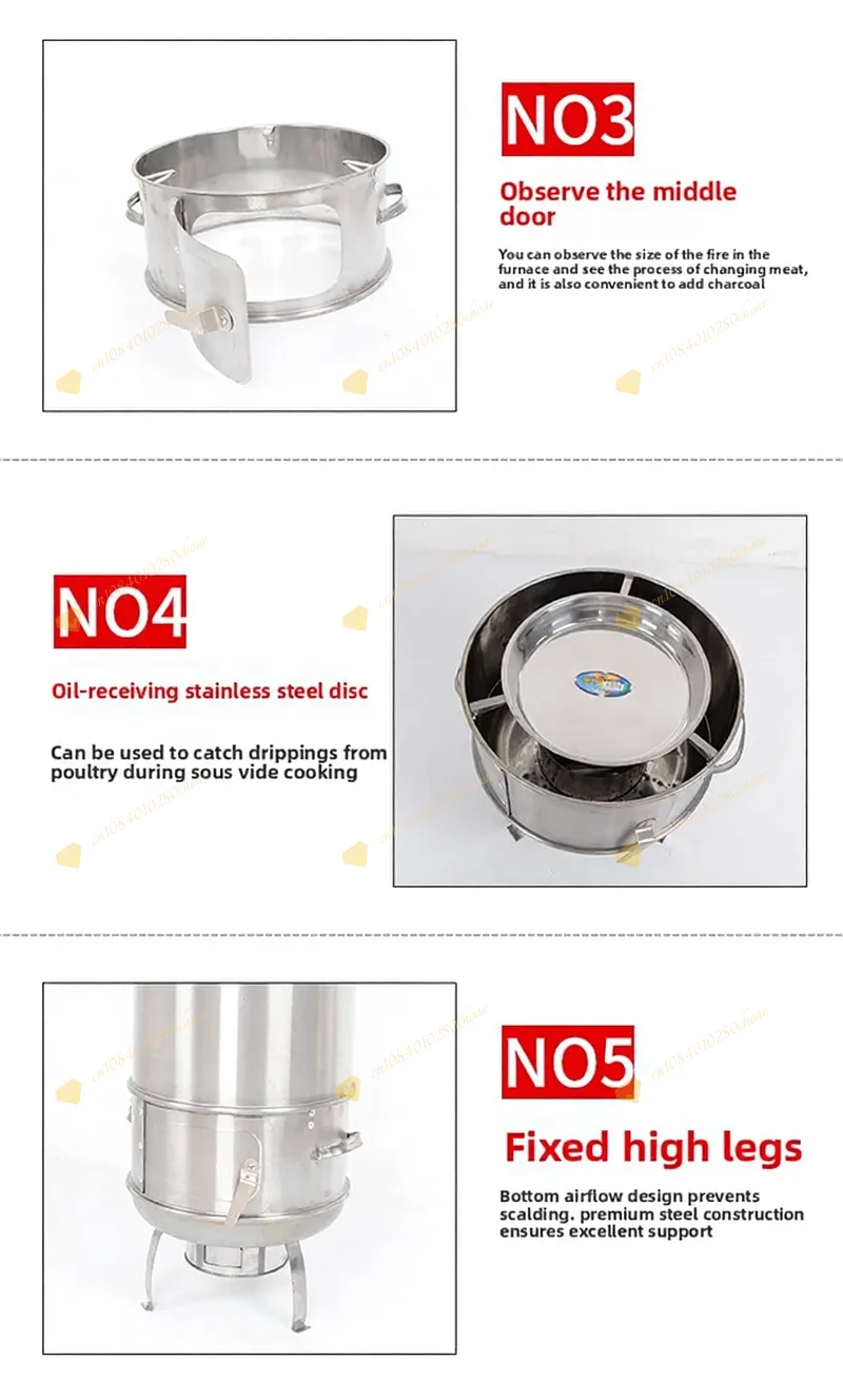 Charcoal BBQ Outdoor Smokeless Roaster for Duck Chicken Skewers Home Use