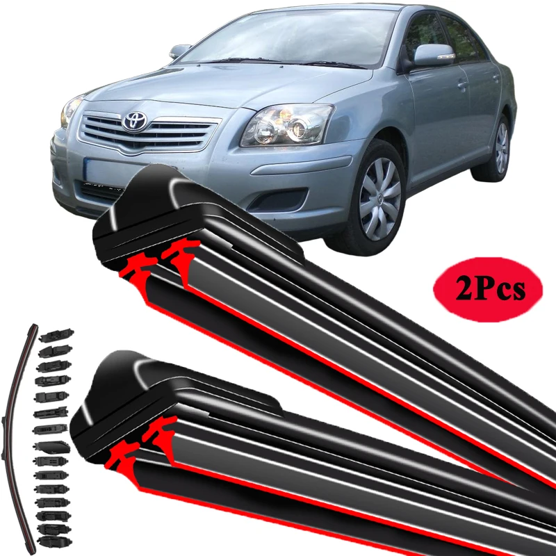 Set Tappetini Auto Per Toyota Avensis T25 (2003-2008) – 4 Pezzi, Nero Con Bordo Marrone, Antiscivolo