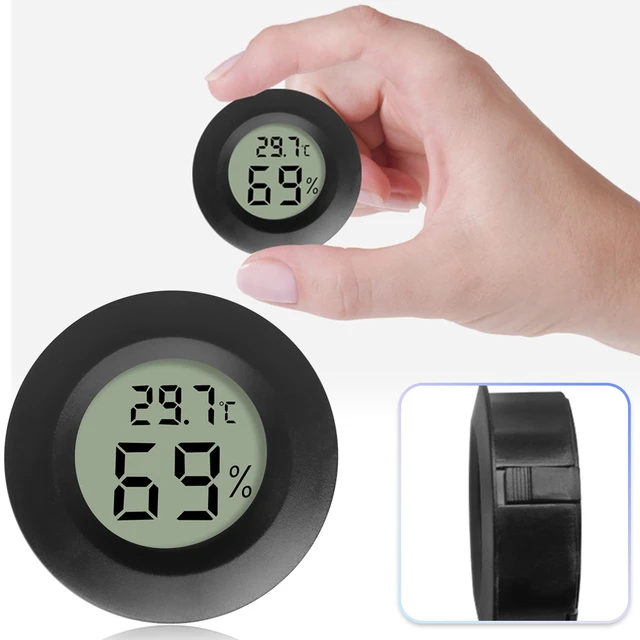 Mini Hygrometer Small Thermometer Hygrometer Monitor Car Thermometer  Hygrometer Clock, Mini Small Classic Temp Gauge - AliExpress