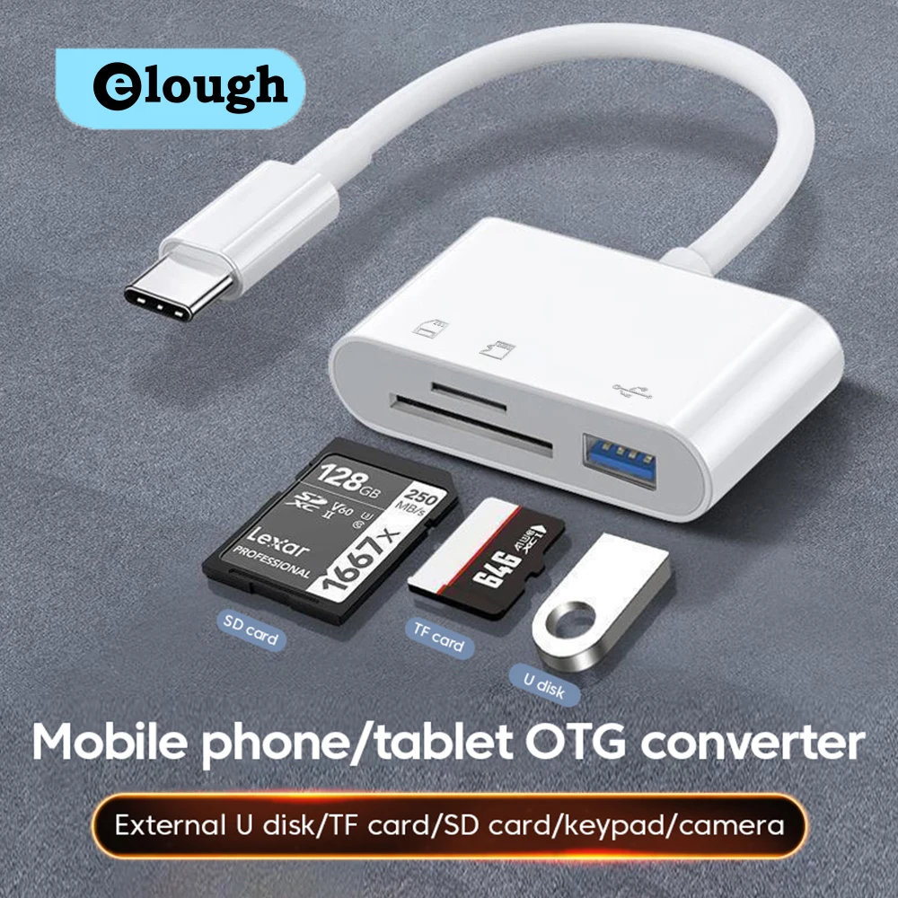 Adapter czytnika kart 3 w 1 typu C do czytnika kart pamięci SD TF Konwerter USB typu C OTG do tabletu Huawei Samsung Xiomi Phone