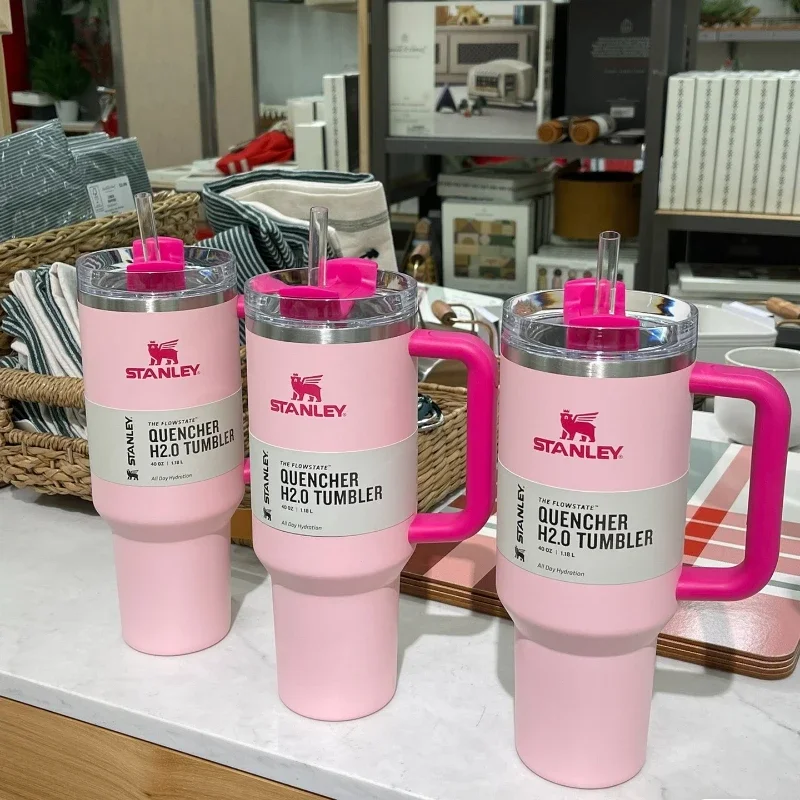 Stanley Tumbler Flowstate Coperchio In Paglia Acciaio Inossidabile 30Oz/40Oz Tazza Per Auto Con Isolamento Sottovuoto Tazza Da Viaggio Termica A Doppi