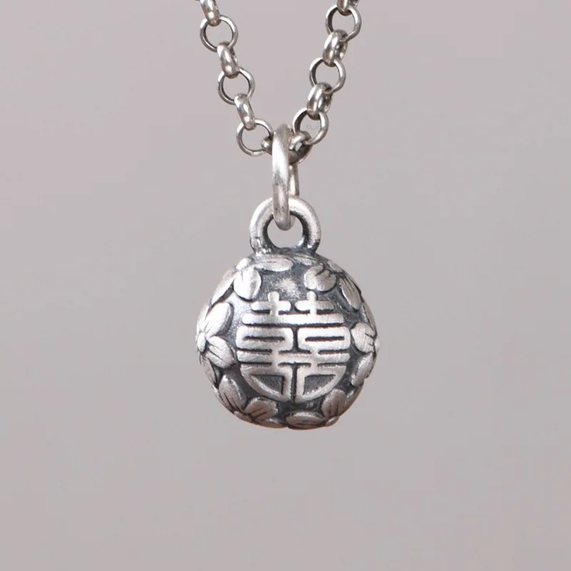 BOCAI S990 Silver Small Flower Pendant for Women